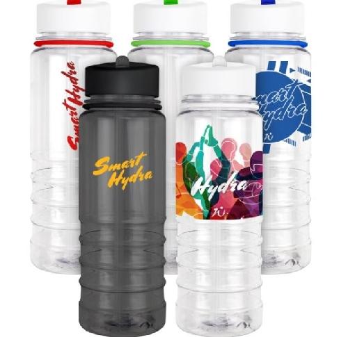 Branded Sports Water Bottles Flip Straw 750ml